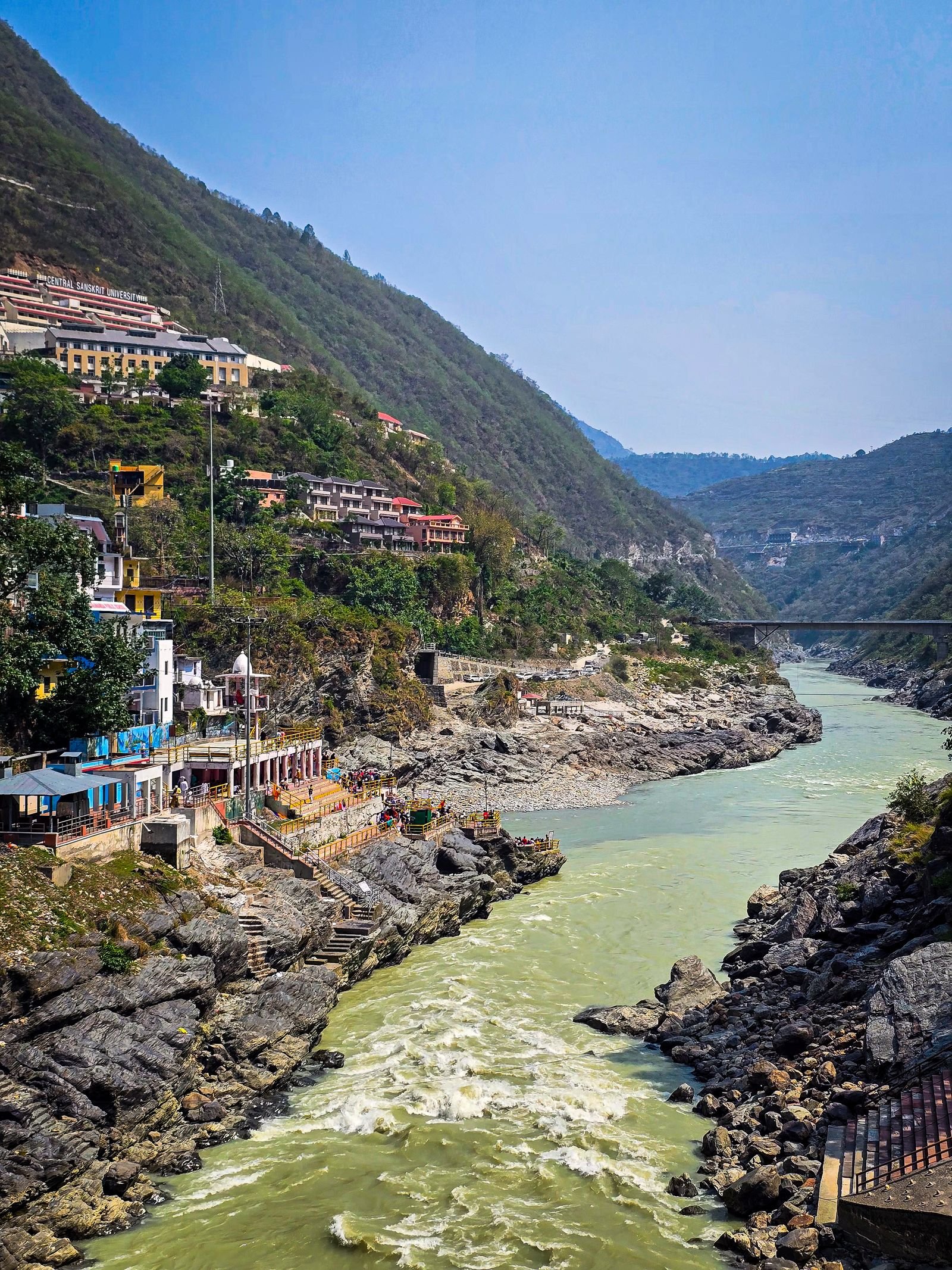 The Ganges flowing through the mountains of Rishikesh